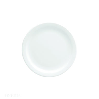 BRIGHT WHITE WARE NARROW RIM PLATE, 9″