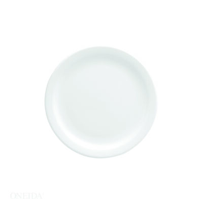 BRIGHT WHITE WARE NARROW RIM PLATE, 9.5″