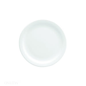 BRIGHT WHITE WARE NARROW RIM PLATE, 10″