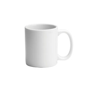 BRIGHT WHITE WARE MUG, 11 OZ.