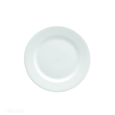 BRIGHT WHITE WARE ROLLED EDGE PLATE, 6.25″