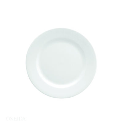 BRIGHT WHITE WARE ROLLED EDGE PLATE, 8.125″