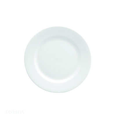 BRIGHT WHITE WARE ROLLED EDGE PLATE, 9.5″