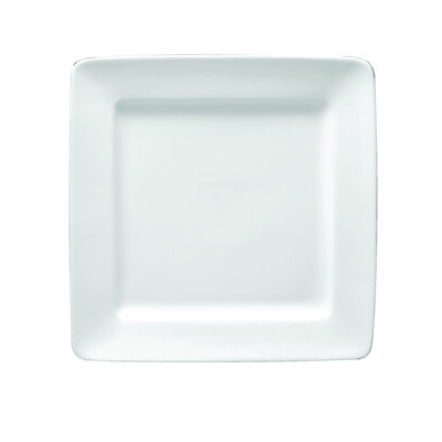 BRIGHT WHITE WARE SQUARE PLATE, 10.25″