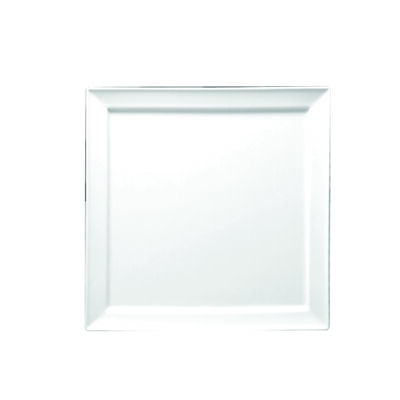 BRIGHT WHITE WARE SQUARE PLATTER, 10.5″