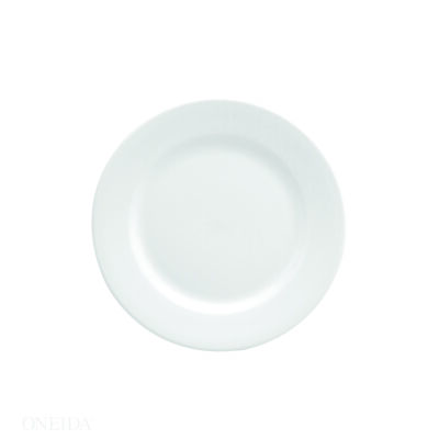 BRIGHT WHITE WARE ROLLED EDGE PLATE, 11″