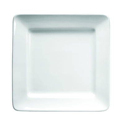 BRIGHT WHITE WARE SQUARE PLATE, 12″