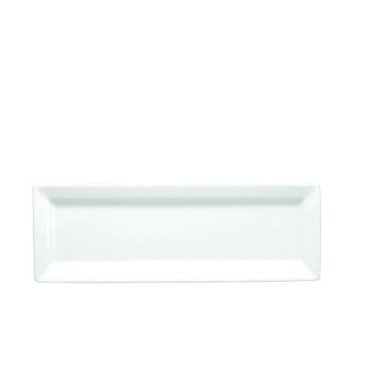 BRIGHT WHITE WARE RECTANGULAR TRAY, 16″