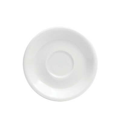 BRIGHT WHITE WARE A.D. SAUCER, 4.25″