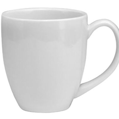 BRIGHT WHITE WARE EURO MUG, 14 OZ.