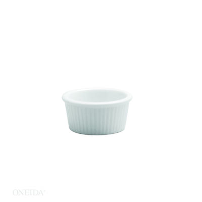 BRIGHT WHITE WARE FLUTED RAMEKIN, 1 OZ.