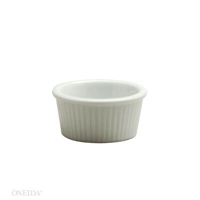 BRIGHT WHITE WARE FLUTED RAMEKIN, 3.25 OZ.