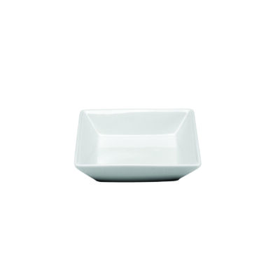 BRIGHT WHITE WARE LOW SQUARE BOWL, 11.8 OZ.