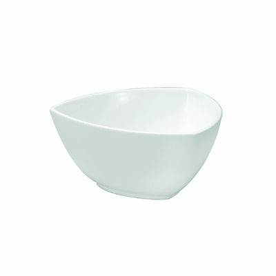 BRIGHT WHITE WARE TRIANGLE BOWL, 95 OZ.