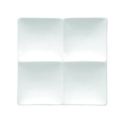 BRIGHT WHITE WARE FOUR COMPARTMENT PLATE, 8″