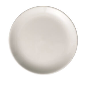 CREAM WHITE WARE COUPE PLATE, 9″