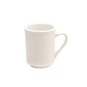 CREAM WHITE WARE DELMONICO MUG, 8 OZ.