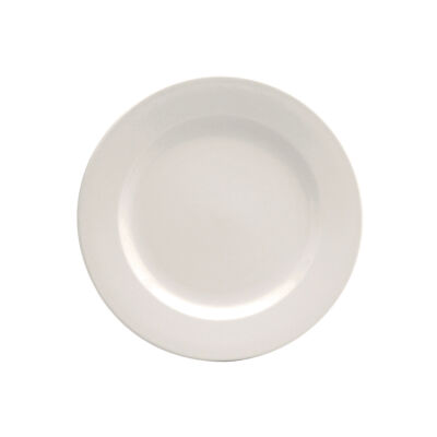 CREAM WHITE WARE ROLLED EDGE PLATE, 10.5″