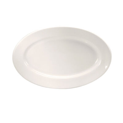 CREAM WHITE WARE ROLLED EDGE PLATTER, 11.5″