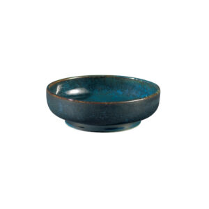 BLUE MOSS STUDIO POTTERY FOOTED BOWL, 14 OZ.