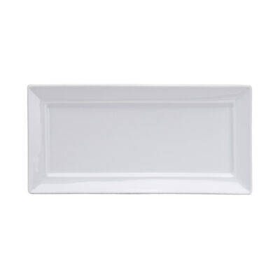 BRIGHT WHITE WARE FLAT RECTANGULAR PLATTER, 10.625″