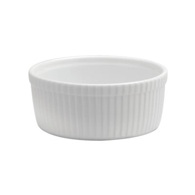 BRIGHT WHITE WARE SOUFFLE, 10 OZ.