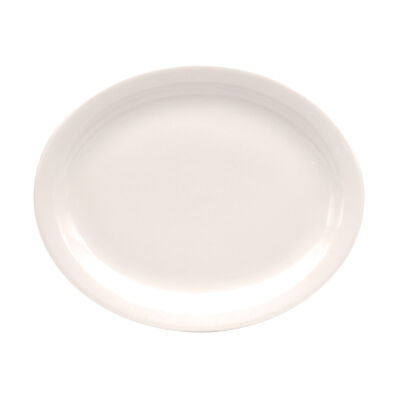 CREAM WHITE WARE NARROW RIM PLATTER, 11.5″