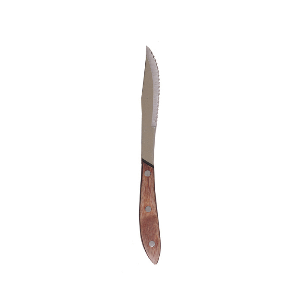 FULL TANG POINTED TIP BLADE STEAK KNIFE- PAKKA WOOD HANDLE