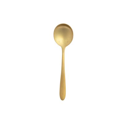 MASCAGNI BRUSHED GOLD ROUND BOWL SOUP SPOON