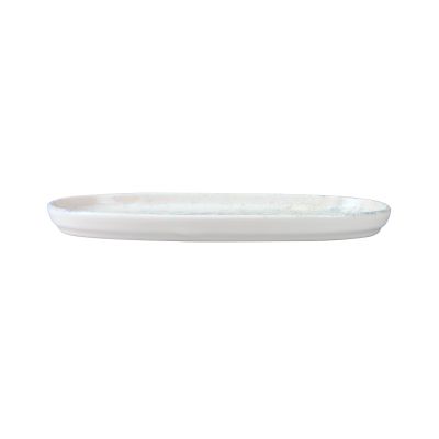 Smoky Matte Blue Oval Plate 11.8″